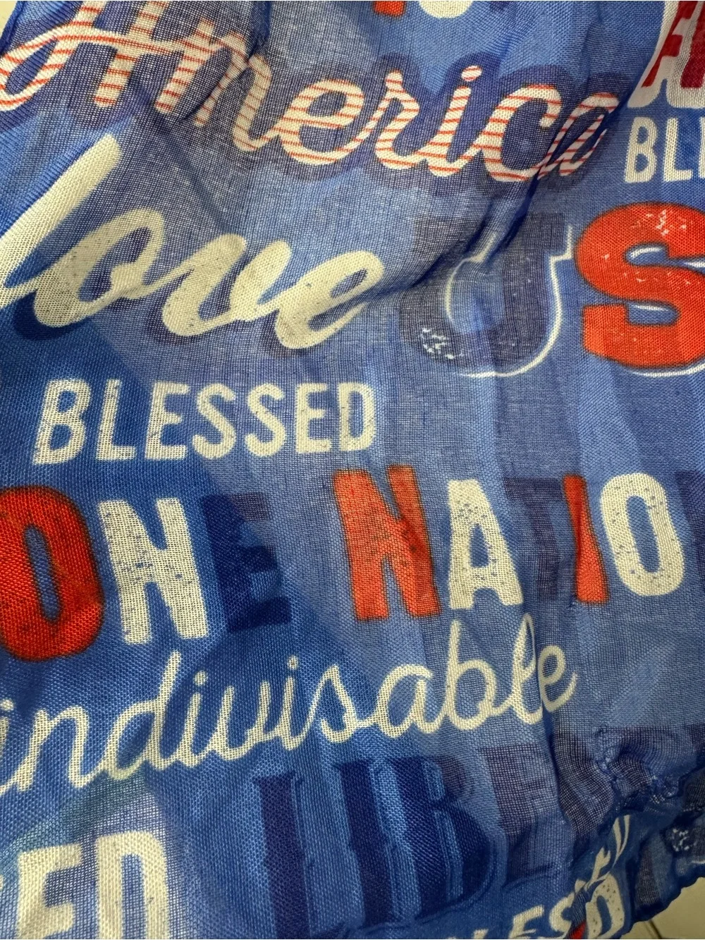Patriotic USA Freedom America Blue Graphic Print Scarf 4th of July Fashion